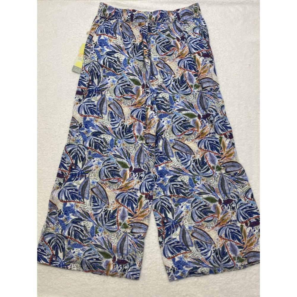 C&C California NWT Linen Wide Leg Botanical Washable Pants Women's Large - Picture 9 of 9
